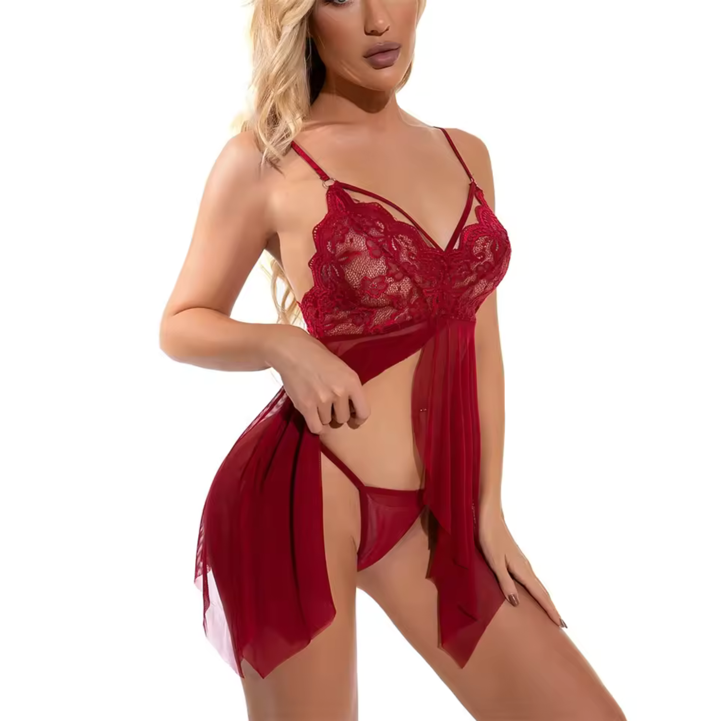 Backless Suspender Two-pieces Set Night Dress